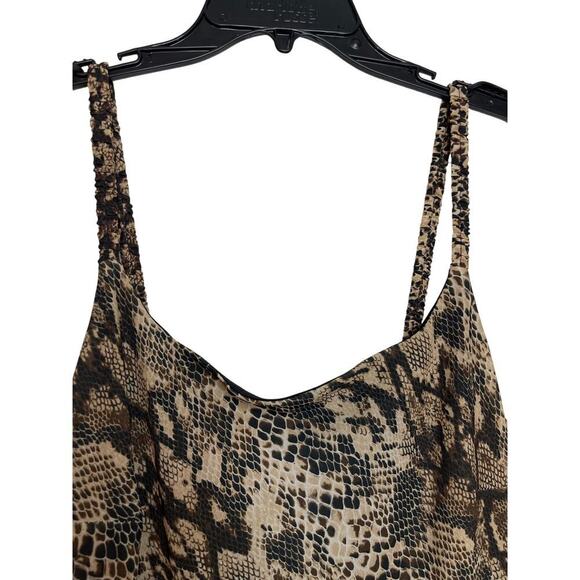 Vintage Believe Snake Print Asymmetrical High Low Hem Midi Dress Women's Size 10 - Picture 3 of 5